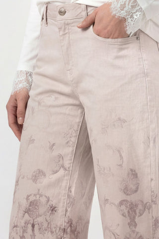 Hose, taupe gemustert
