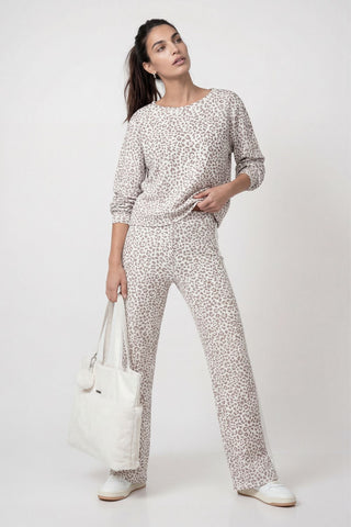 Hose, taupe gemustert