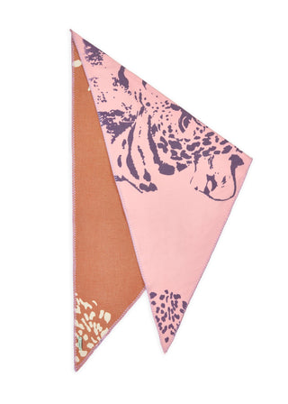 Kaschmirweiches Dreieckstuch mit Leoparden-Motiv