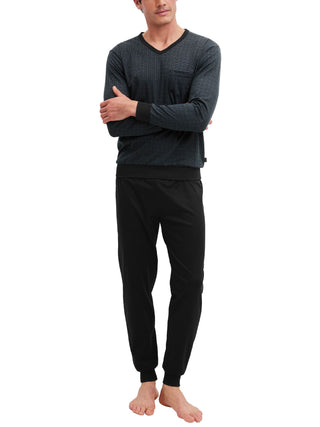 HERREN Pyjama mit Bündchen