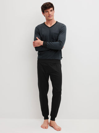 HERREN Pyjama mit Bündchen