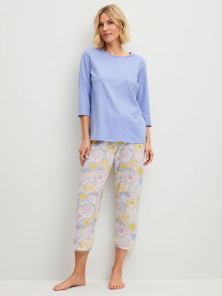 DAMEN Pyjama 7/8, harmony blue print