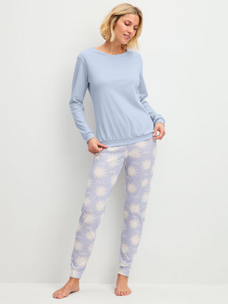DAMEN Pyjama mit Bündchen, harmony blue