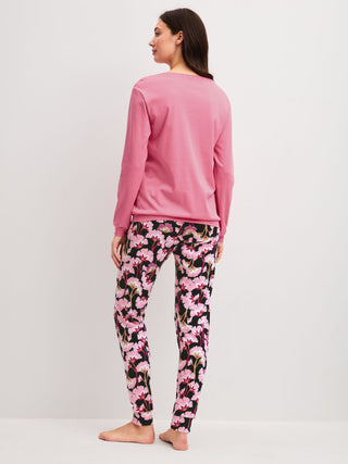 DAMEN Pyjama mit Bündchen