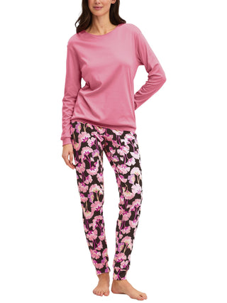 DAMEN Pyjama mit Bündchen