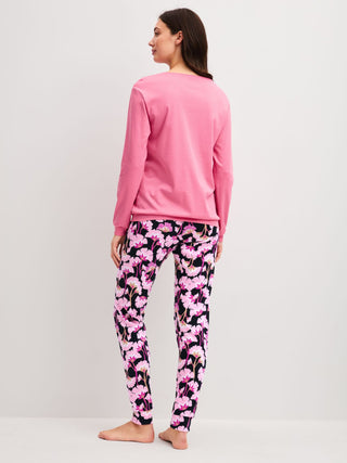 DAMEN Pyjama mit Bündchen