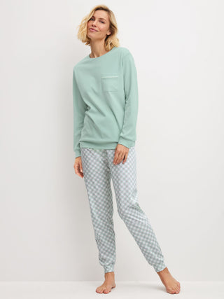 DAMEN Pyjama mit Bündchen