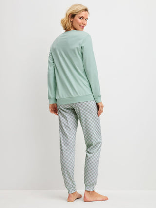 DAMEN Pyjama mit Bündchen