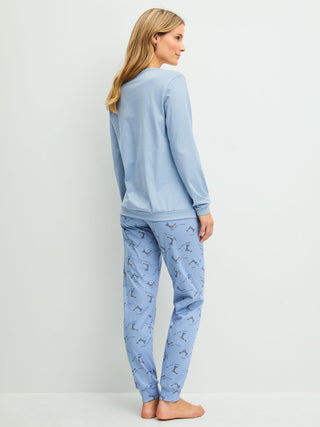 DAMEN Pyjama mit Bündchen