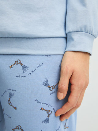 DAMEN Pyjama mit Bündchen