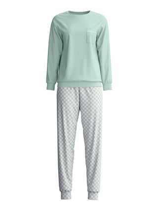 DAMEN Pyjama mit Bündchen