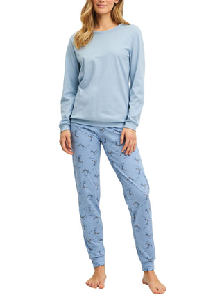 DAMEN Pyjama mit Bündchen