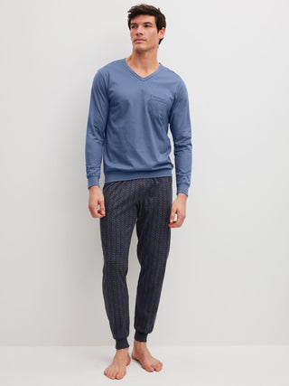 HERREN Pyjama mit Bündchen