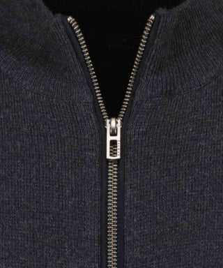 Cardigan mit Stehkragen, Baumwolle/Kaschmir