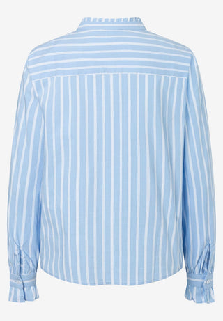 Gestreifte Bluse mit Stehkragen