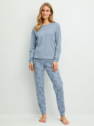 DAMEN Pyjama mit Bündchen