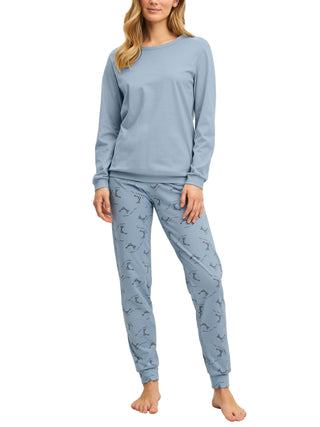 DAMEN Pyjama mit Bündchen