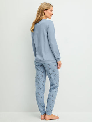 DAMEN Pyjama mit Bündchen