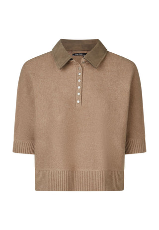 Pullover mit Faux Leather Kragen