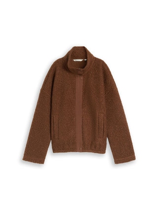 Teddy Sweatjacke mit Stehkragen