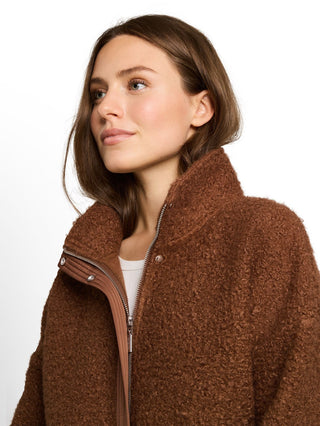 Teddy Sweatjacke mit Stehkragen
