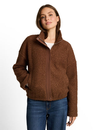 Teddy Sweatjacke mit Stehkragen