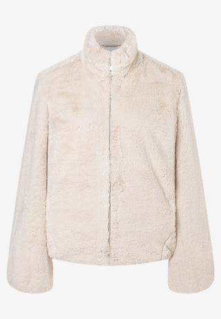 Fake Fur Blouson, powder cream