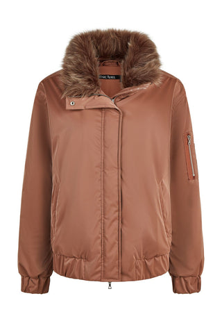 Bomberjacke mit Faux Fur Kragen