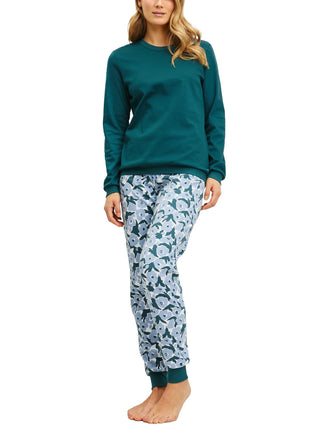 DAMEN Pyjama mit Bündchen