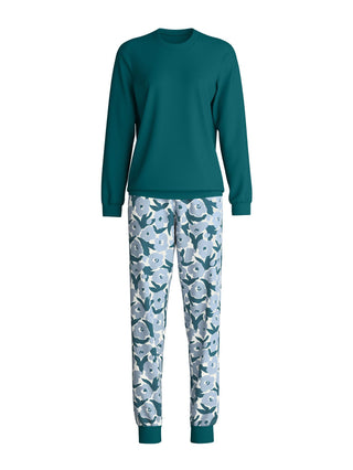 DAMEN Pyjama mit Bündchen