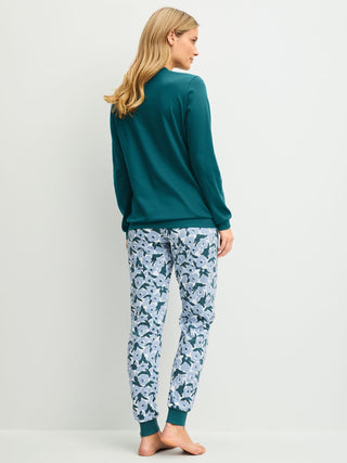 DAMEN Pyjama mit Bündchen