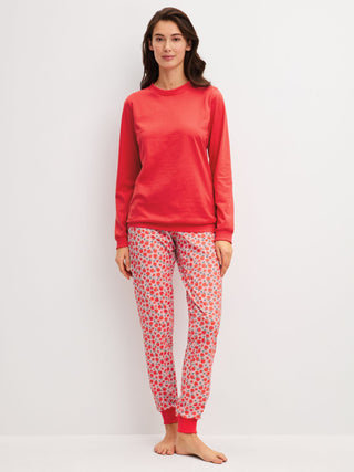 DAMEN Pyjama mit Bündchen