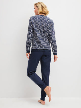 DAMEN Pyjama mit Bündchen