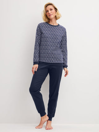 DAMEN Pyjama mit Bündchen
