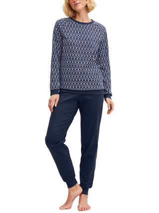 DAMEN Pyjama mit Bündchen