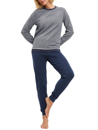 DAMEN Pyjama mit Bündchen