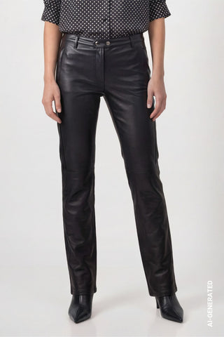 Straight Leg Hose mit Lederoptik