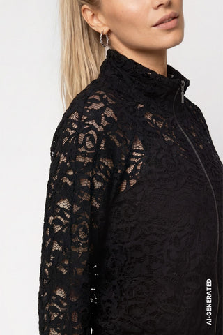 Strickjacke mit Spitze