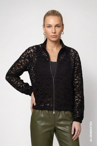 Strickjacke mit Spitze