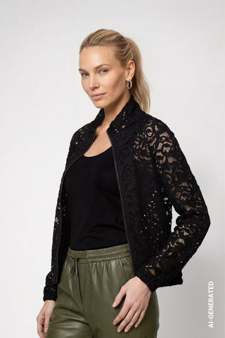 Strickjacke mit Spitze