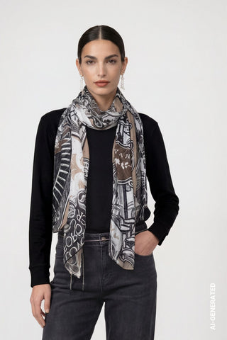Schal mit Emblem-Muster