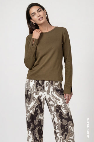 Langarmshirt mit Strassdetails