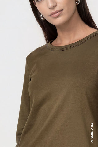 Langarmshirt mit Strassdetails