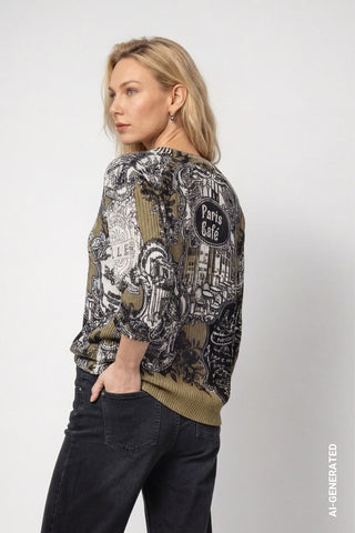 Strickpullover mit Emblemdruck