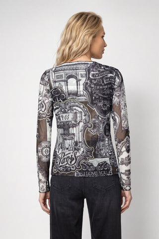 Langarmshirt mit Emblem-Muster