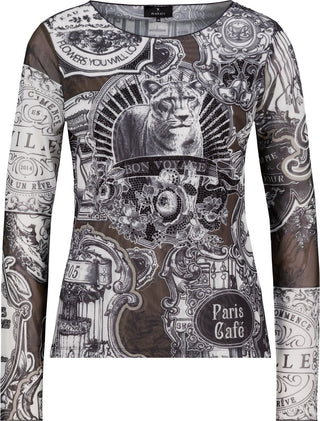 Langarmshirt mit Emblem-Muster