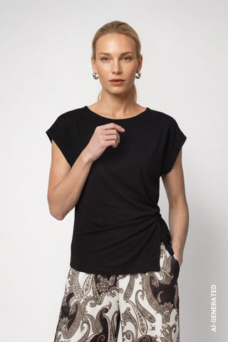 T-Shirt mit Knotendetail