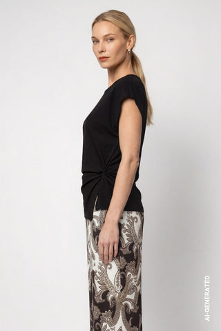 T-Shirt mit Knotendetail