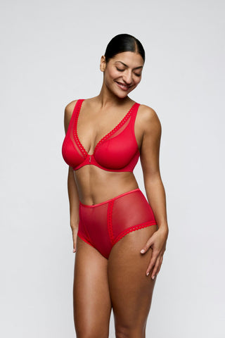 WOWGIRL true red halb unterlegter BH tiefdek.