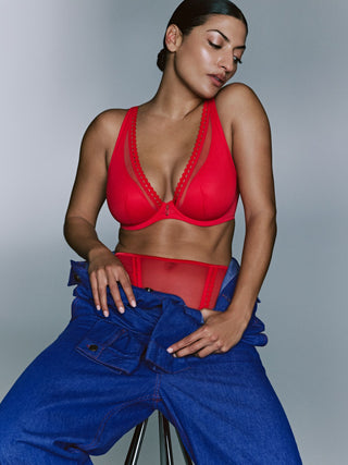 WOWGIRL true red halb unterlegter BH tiefdek.
